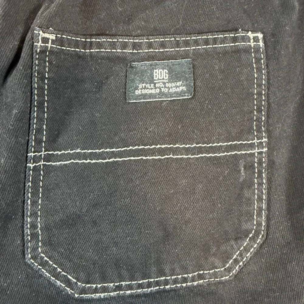 BDG Urban Outfitters Skate Carpenter Shorts Womens S Black Denim Contrast Stitch